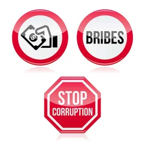 Stop corruption and bribery warning